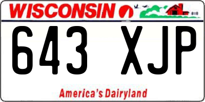 WI license plate 643XJP
