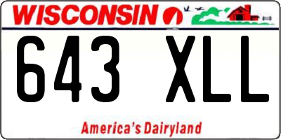 WI license plate 643XLL