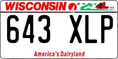WI license plate 643XLP