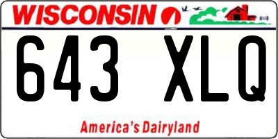 WI license plate 643XLQ