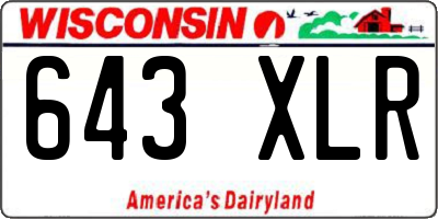 WI license plate 643XLR