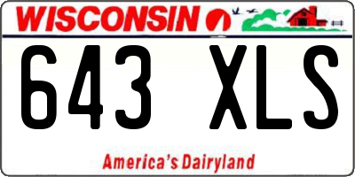 WI license plate 643XLS