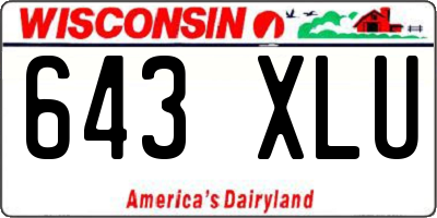 WI license plate 643XLU