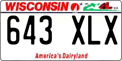 WI license plate 643XLX