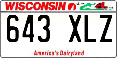 WI license plate 643XLZ