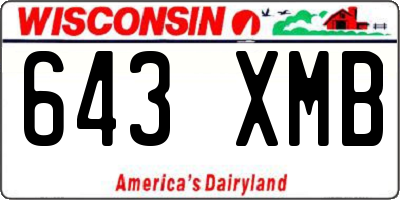 WI license plate 643XMB