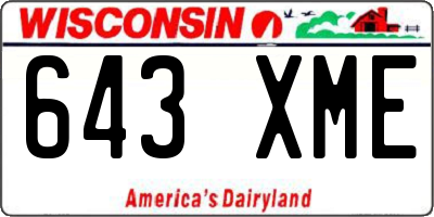 WI license plate 643XME
