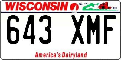 WI license plate 643XMF
