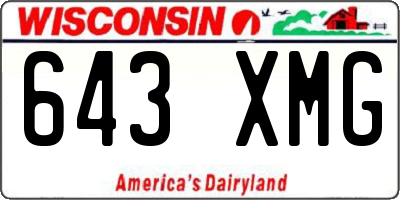 WI license plate 643XMG