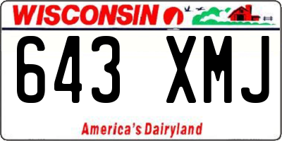WI license plate 643XMJ