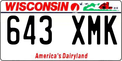 WI license plate 643XMK