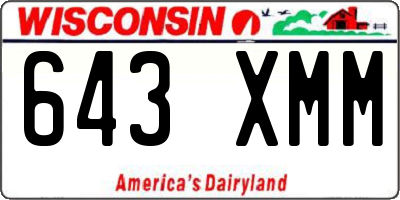WI license plate 643XMM