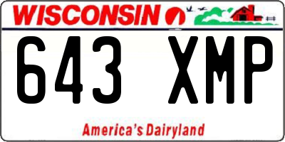 WI license plate 643XMP