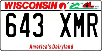 WI license plate 643XMR