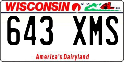 WI license plate 643XMS