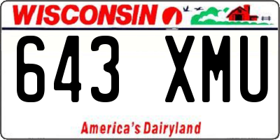 WI license plate 643XMU