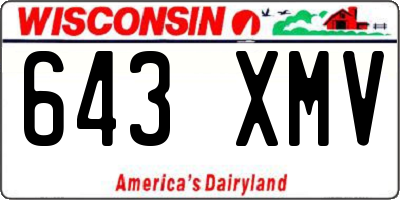 WI license plate 643XMV