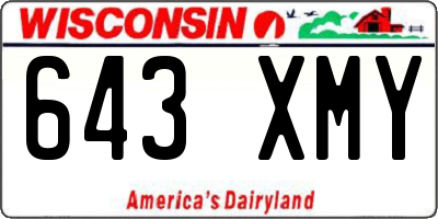 WI license plate 643XMY