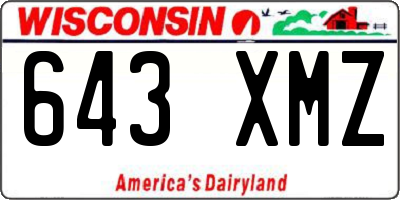 WI license plate 643XMZ