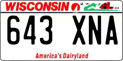 WI license plate 643XNA