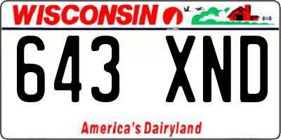 WI license plate 643XND