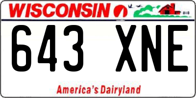 WI license plate 643XNE