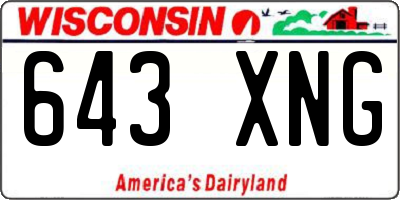 WI license plate 643XNG