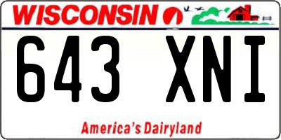 WI license plate 643XNI