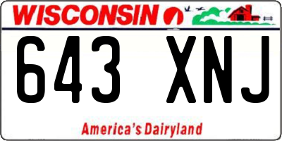 WI license plate 643XNJ