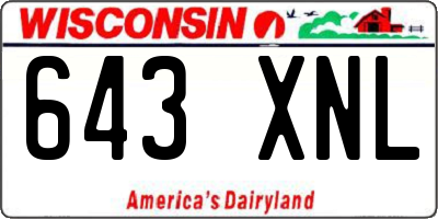 WI license plate 643XNL