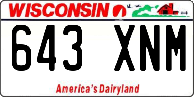 WI license plate 643XNM