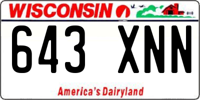 WI license plate 643XNN