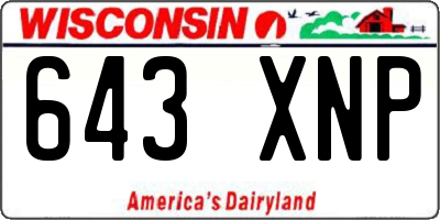 WI license plate 643XNP