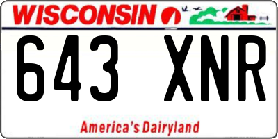 WI license plate 643XNR