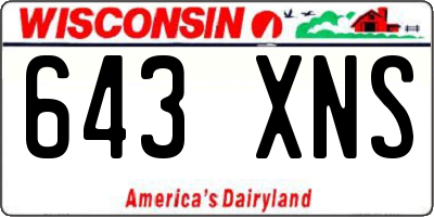 WI license plate 643XNS