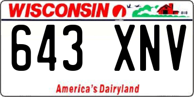 WI license plate 643XNV