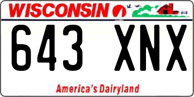 WI license plate 643XNX