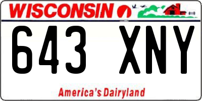 WI license plate 643XNY