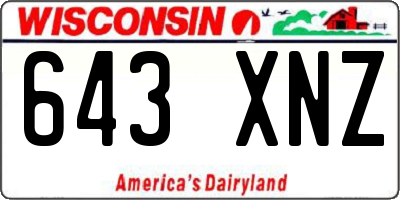 WI license plate 643XNZ