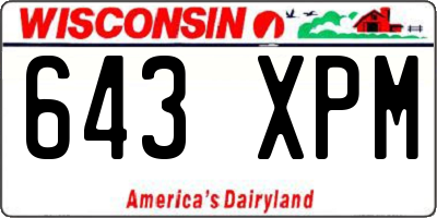 WI license plate 643XPM