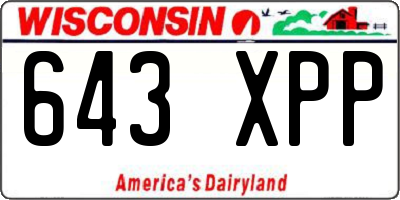 WI license plate 643XPP