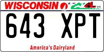 WI license plate 643XPT