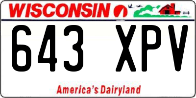 WI license plate 643XPV