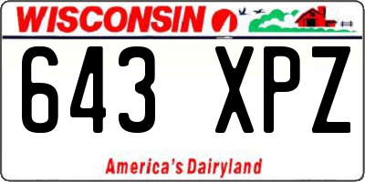WI license plate 643XPZ