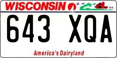 WI license plate 643XQA