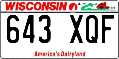 WI license plate 643XQF