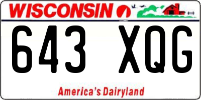 WI license plate 643XQG