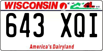 WI license plate 643XQI
