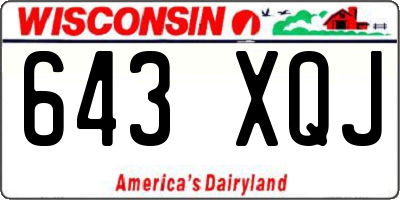 WI license plate 643XQJ