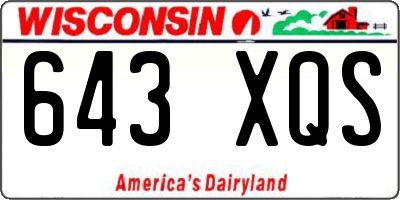 WI license plate 643XQS